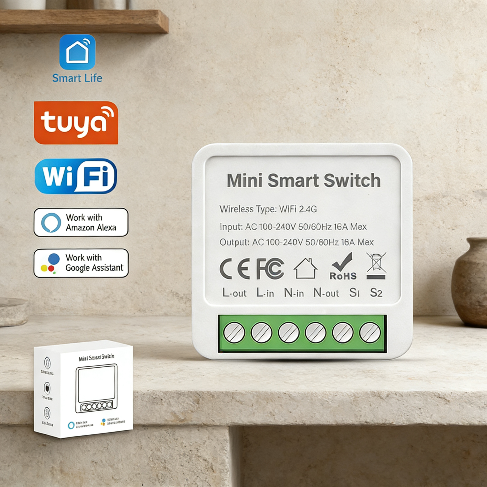 Smart Home Automation System - Tuya Smart WiFi Switch Module 16A