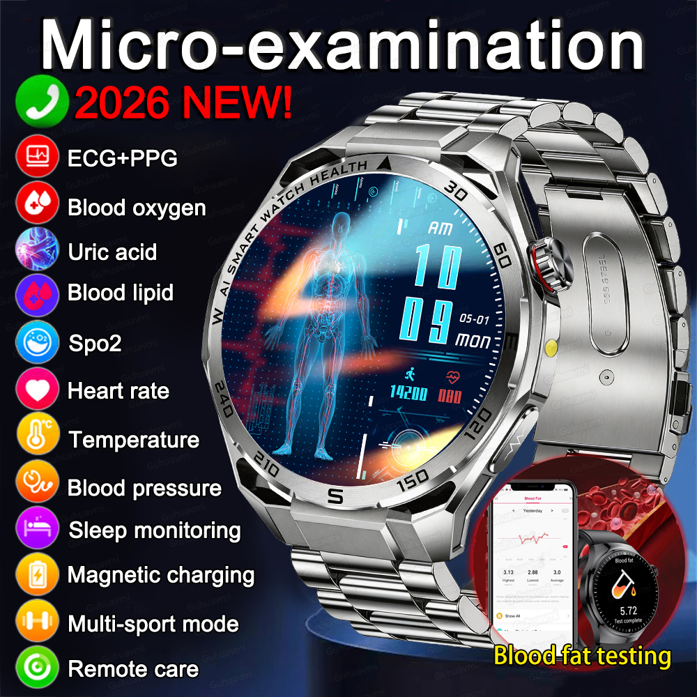 Smart Home Wellness - ECG Smart Watch AMOLED Men's Micro-physical