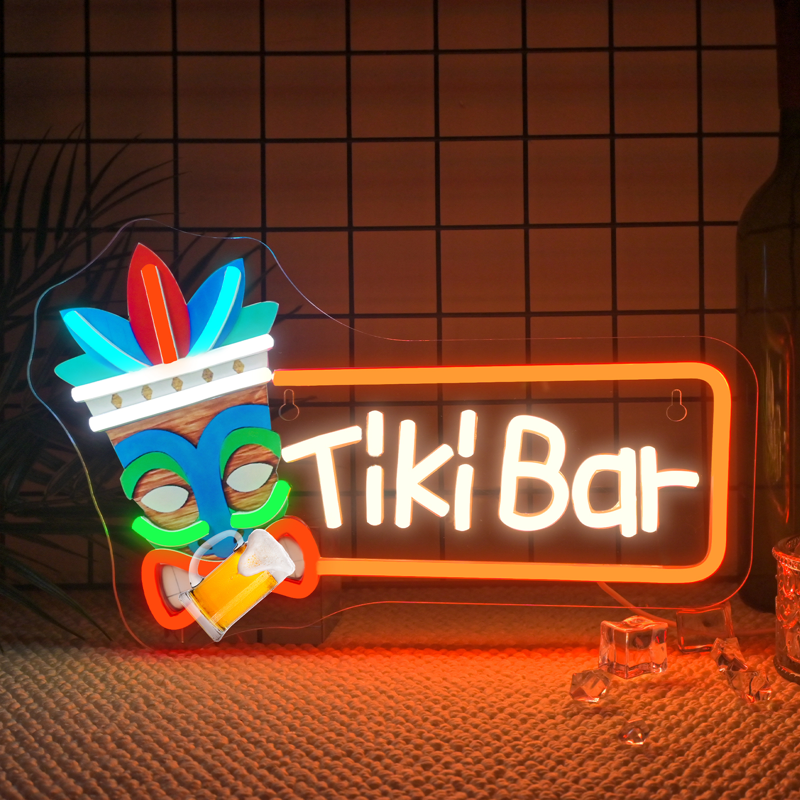Smart Home Poster - Tiki Bar Neon Sign UV Led