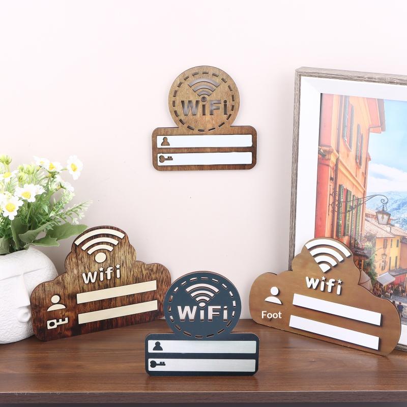 Airbnb Smart Home - Wooden WiFi Password Sign Wall Mounted