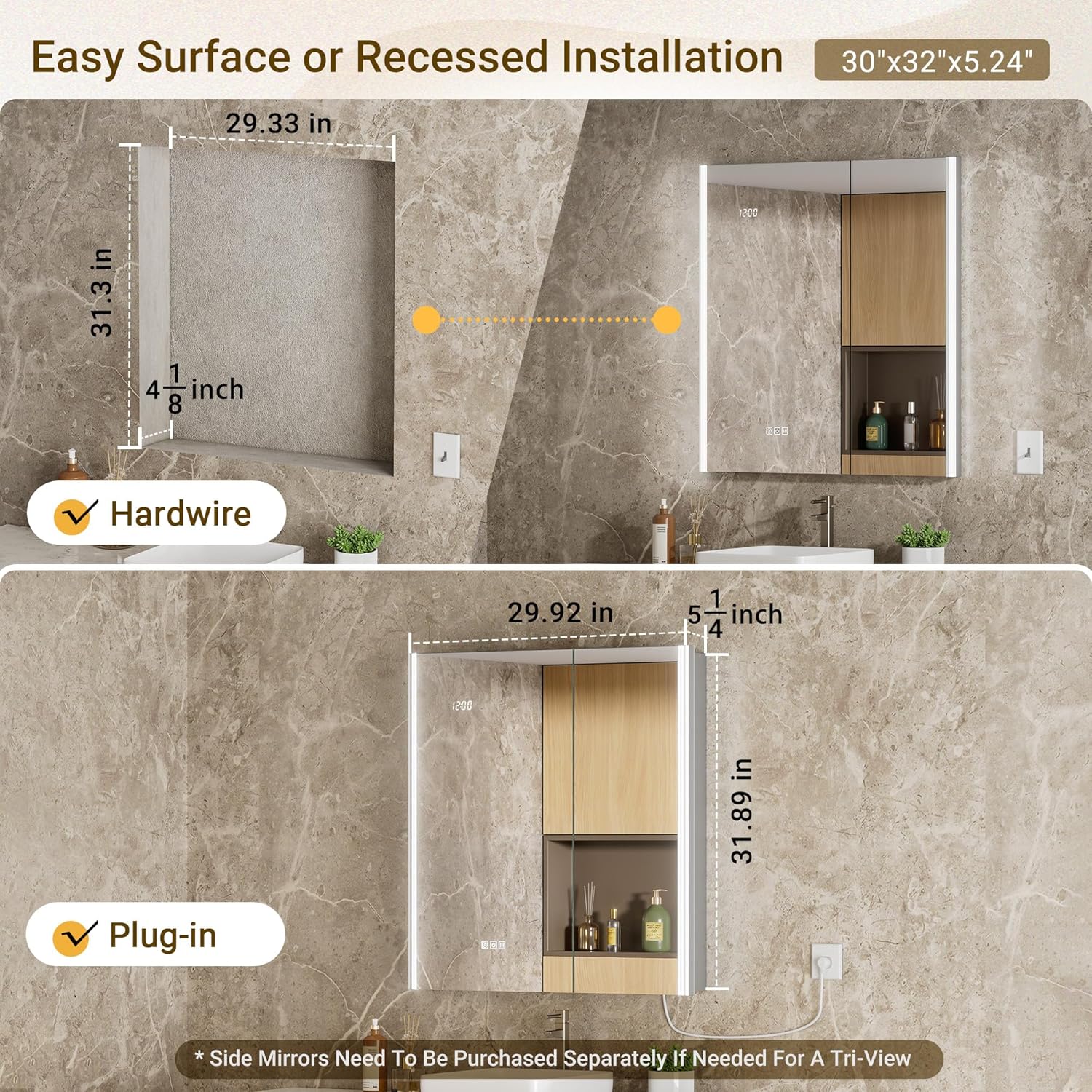 30x32 Lighted Medicine Cabinet - đánh giá và giá Smart Home Living Room