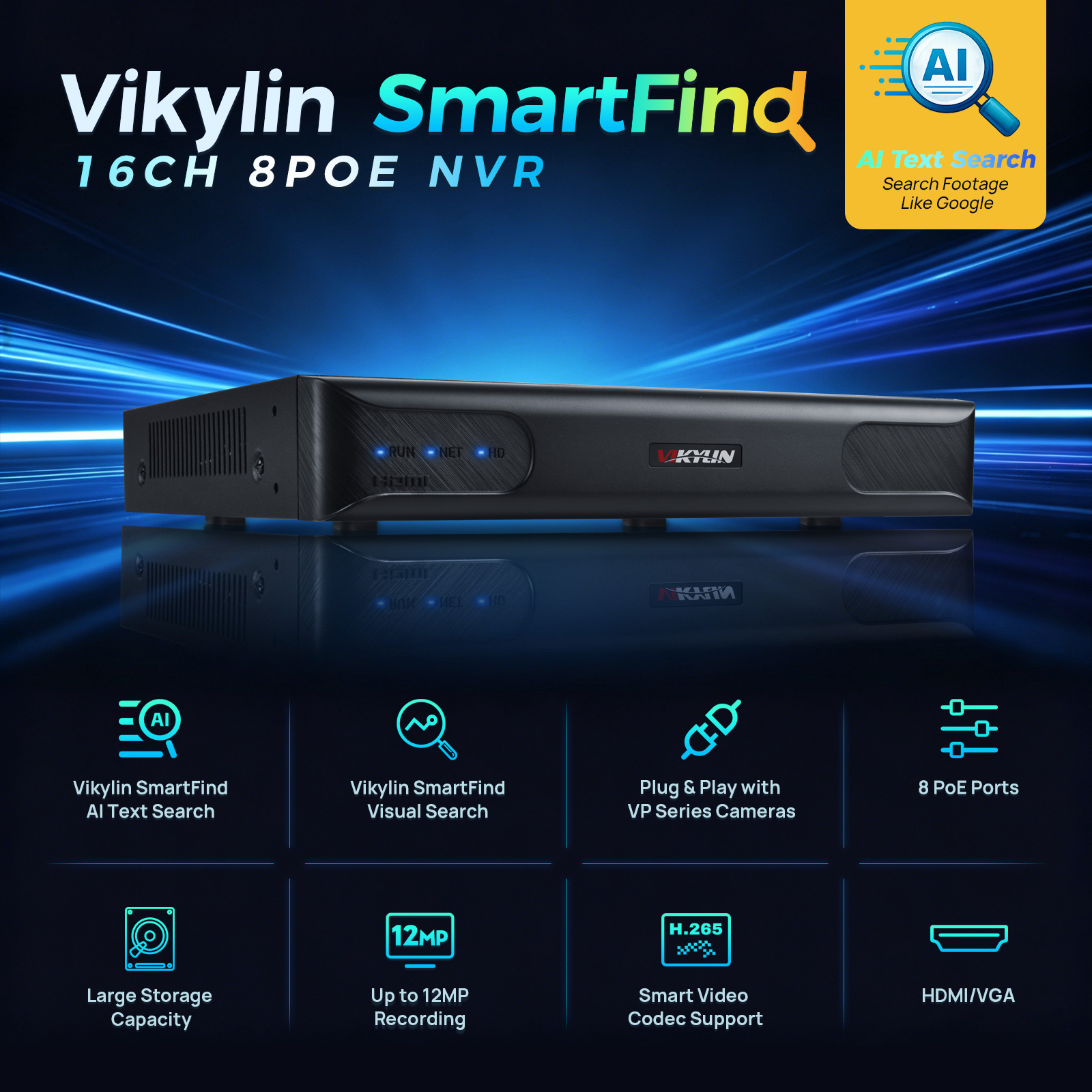 Vikylin 4K NVR 16CH 8POE Home  - đánh giá và giá Smart Home Offline System
