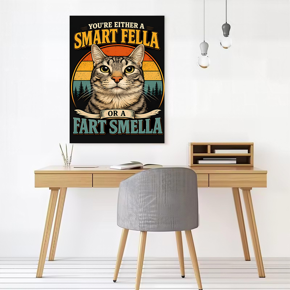 Funny Cat 'Smart Fella or Fart - đánh giá và giá Smart Home Poster