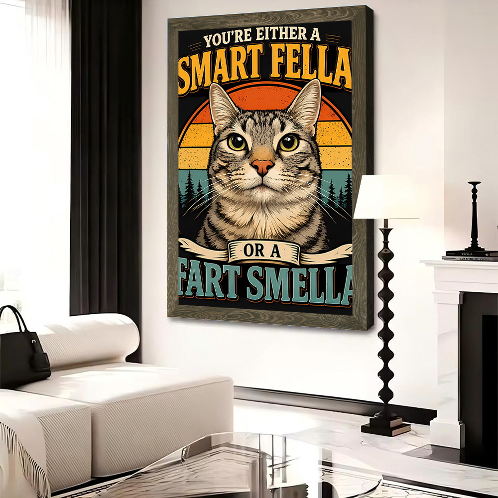 Funny Cat 'Smart Fella or Fart - đánh giá và giá Smart Home Poster