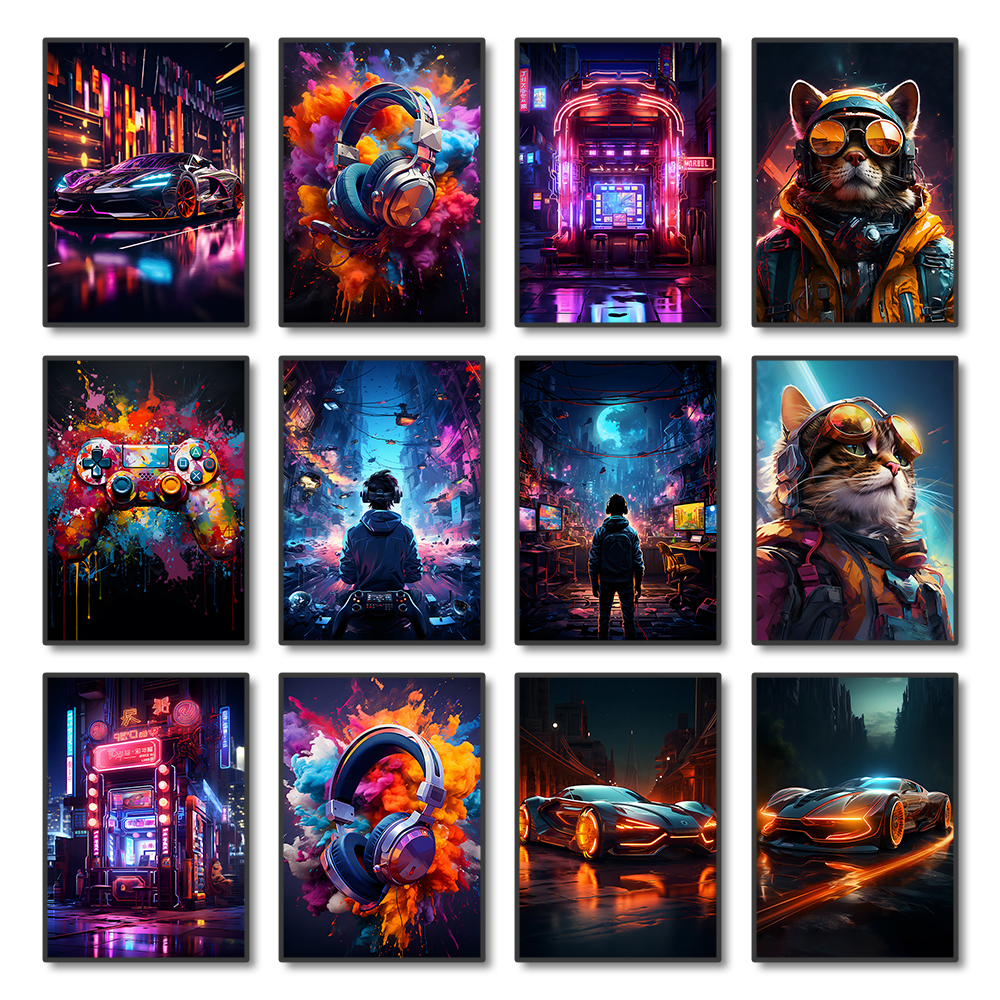 80s 90s Colorful Neon Cyberpun - đánh giá và giá Smart Home Poster