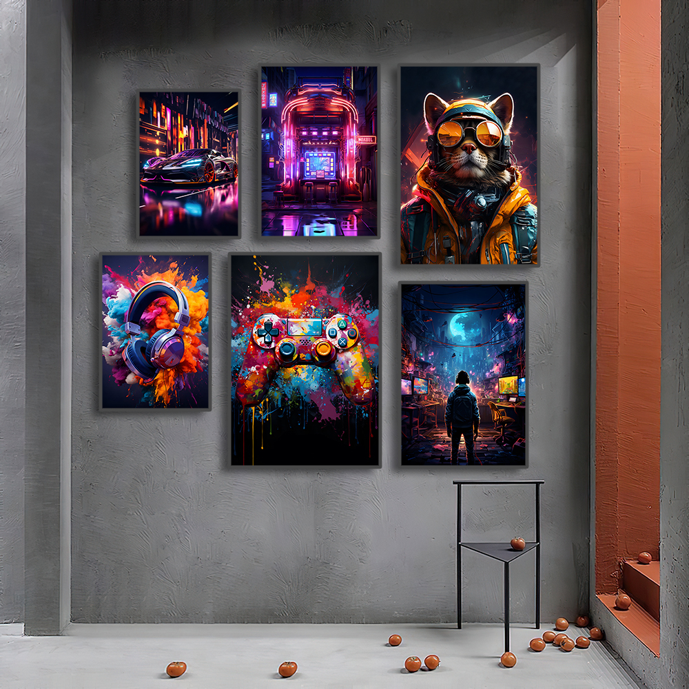 80s 90s Colorful Neon Cyberpun - đánh giá và giá Smart Home Poster