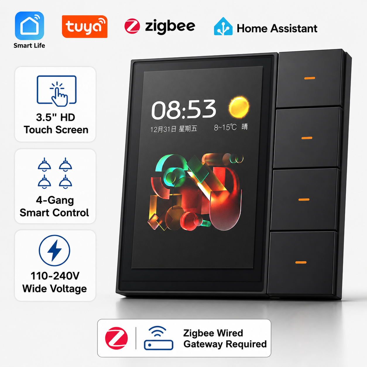 F3-pro Tuya Smart Panel ZigBee - đánh giá và giá Smart Home Display