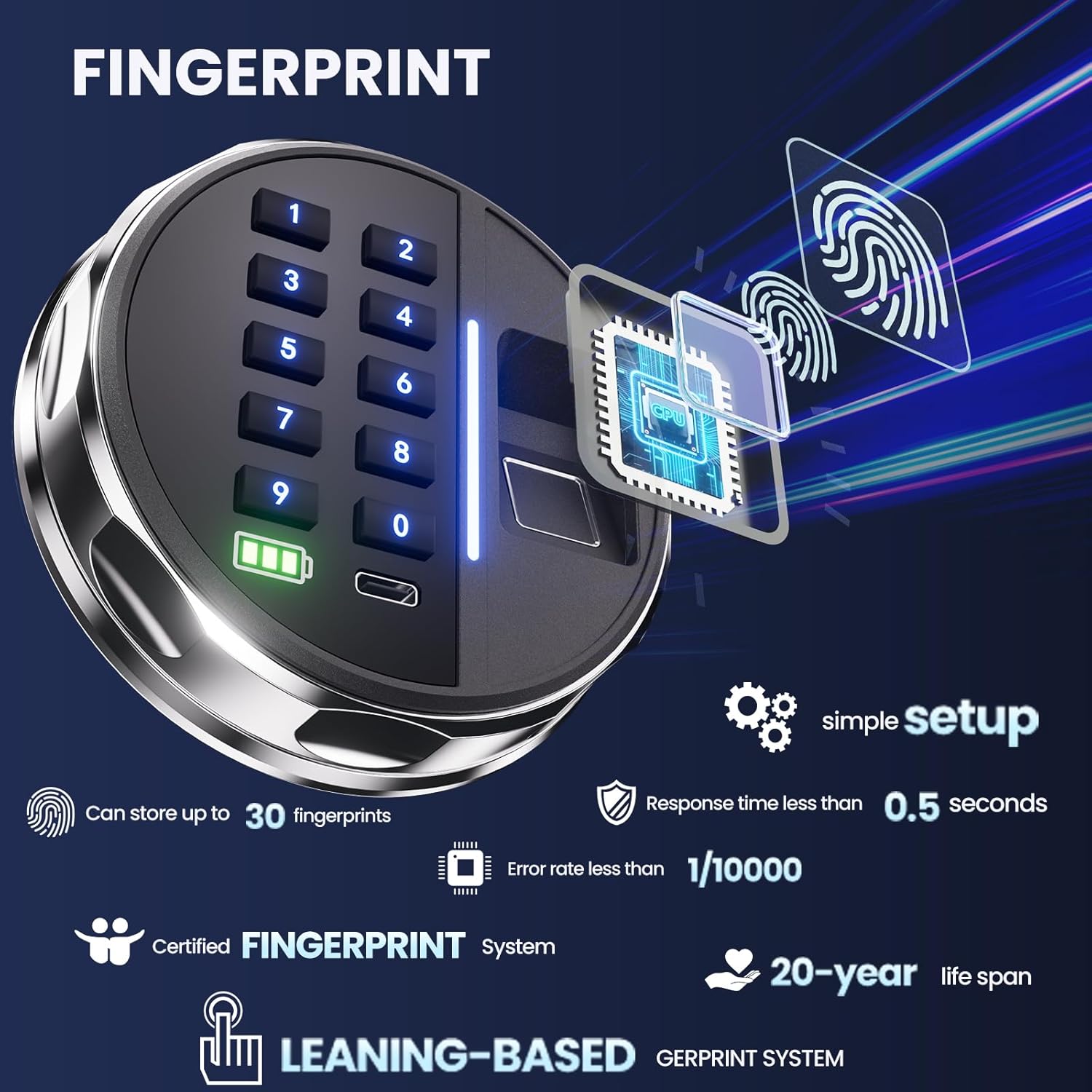 20LB Smart Biometric Safe with - đánh giá và giá Smart Home Box