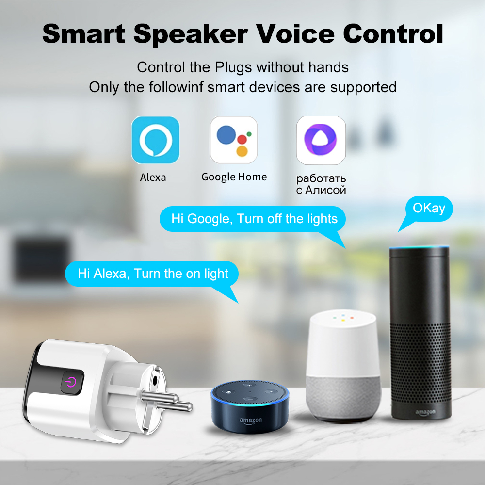 Tuya Smart 20A EU Plug WiFi+Bl - đánh giá và giá Smart Home Voice Assistant