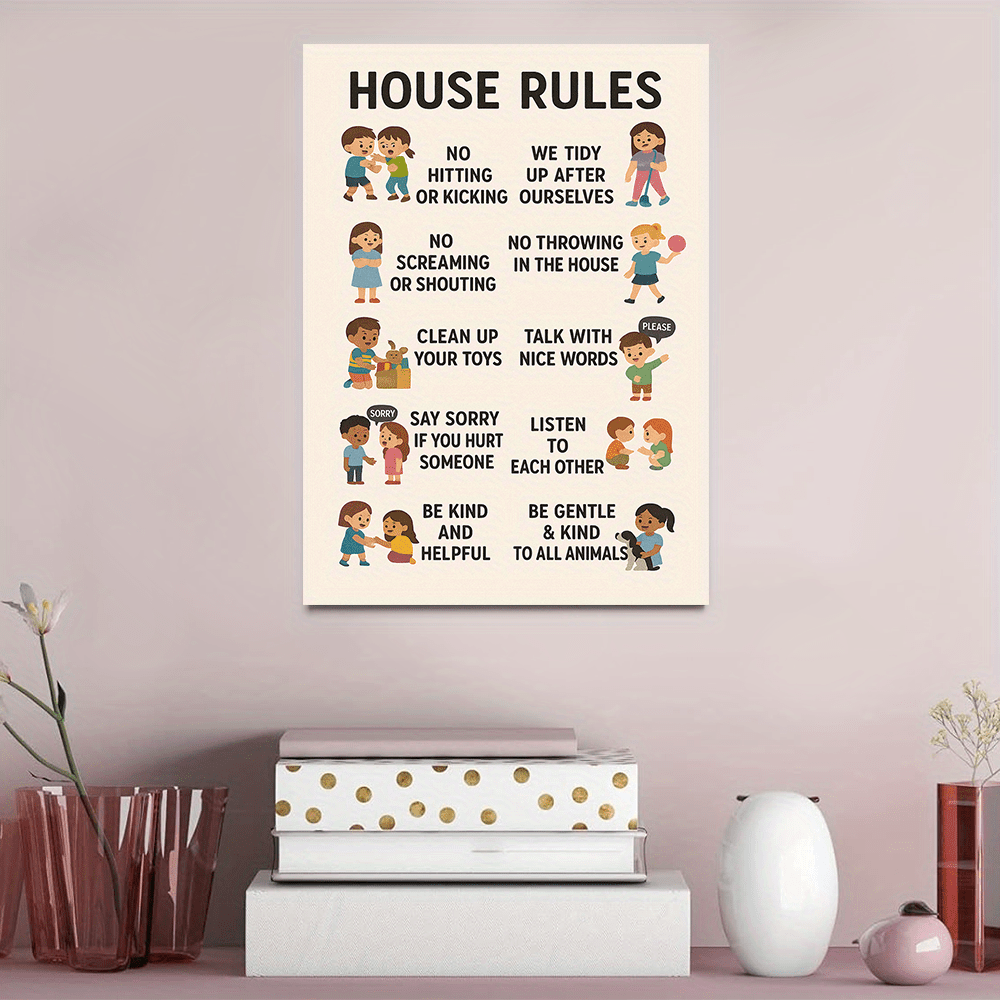 1pc Kids Room Rules Canvas Wal - đánh giá và giá Smart Home Poster