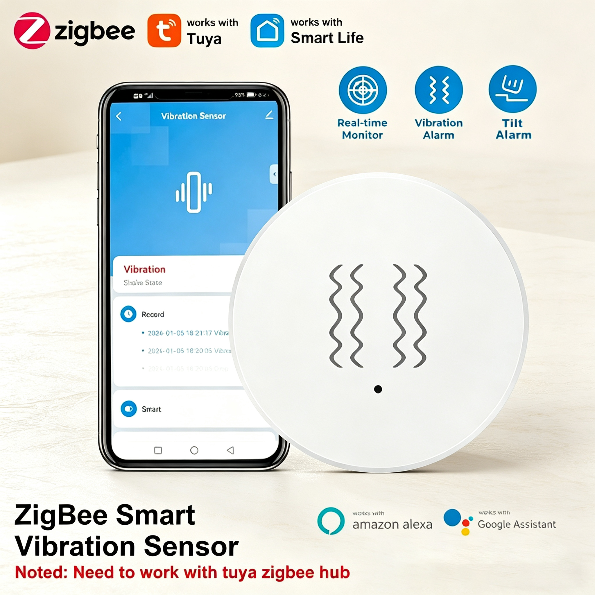 Tuya ZigBee Smart Vibration &  - đánh giá và giá Smart Home Automation System