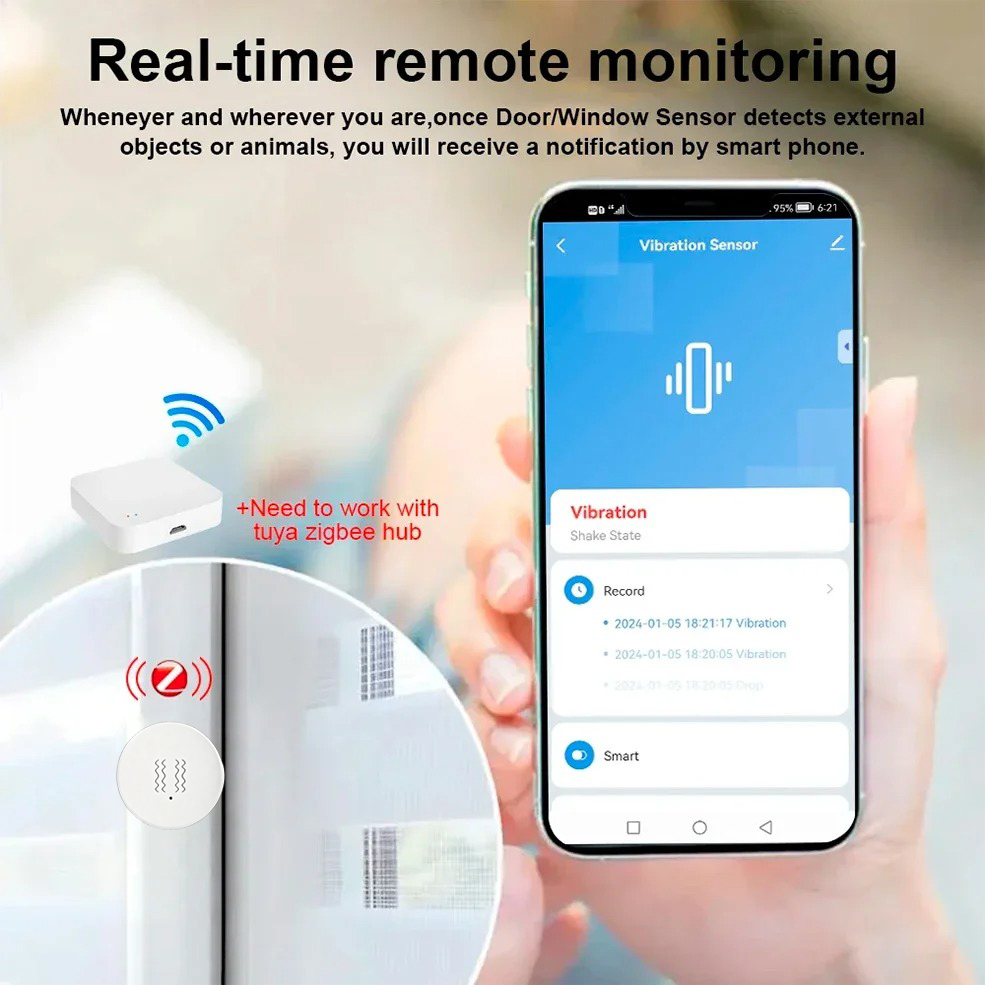 Tuya ZigBee Smart Vibration &  - đánh giá và giá Smart Home Automation System