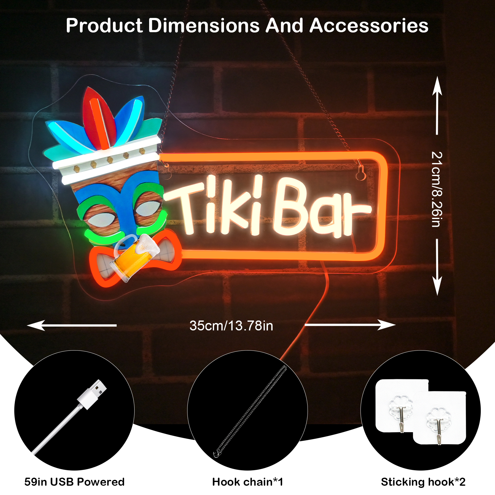 Tiki Bar Neon Sign UV Led Sign - đánh giá và giá Smart Home Poster