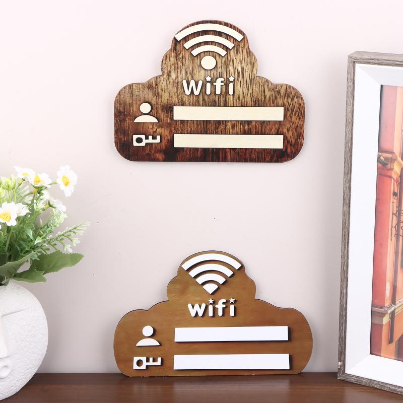 Wooden WiFi Password Sign Wall - đánh giá và giá Airbnb Smart Home