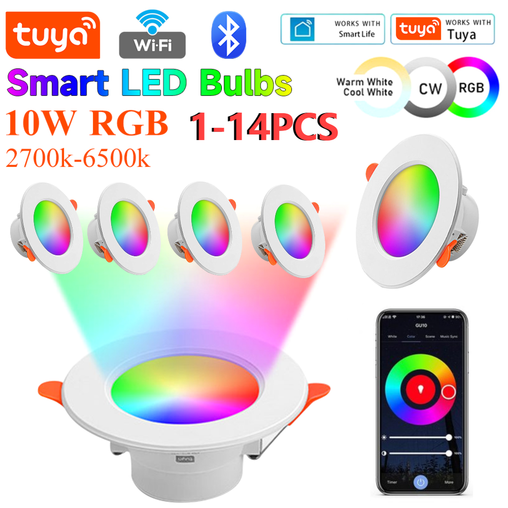1-14PCS 10W Smart LED Downligh - đánh giá và giá Smart Home Living Room