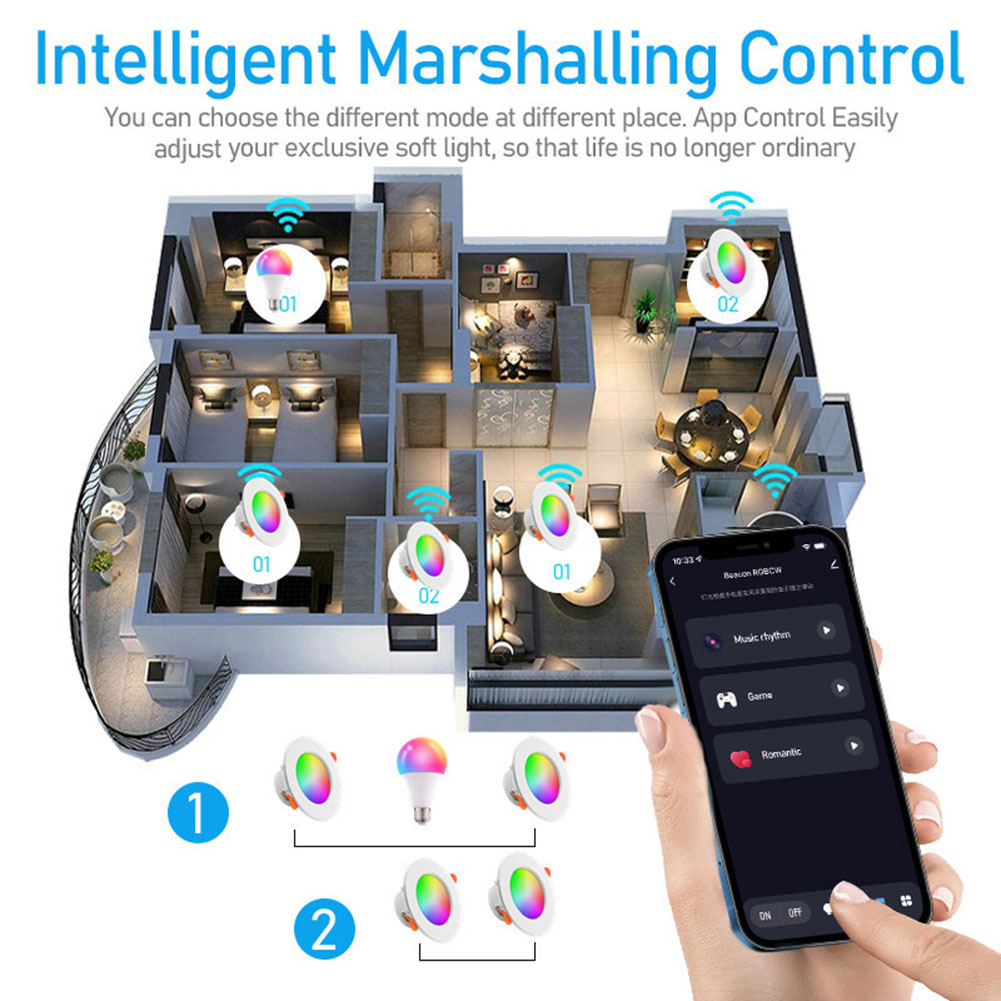 1-14PCS 10W Smart LED Downligh - đánh giá và giá Smart Home Living Room
