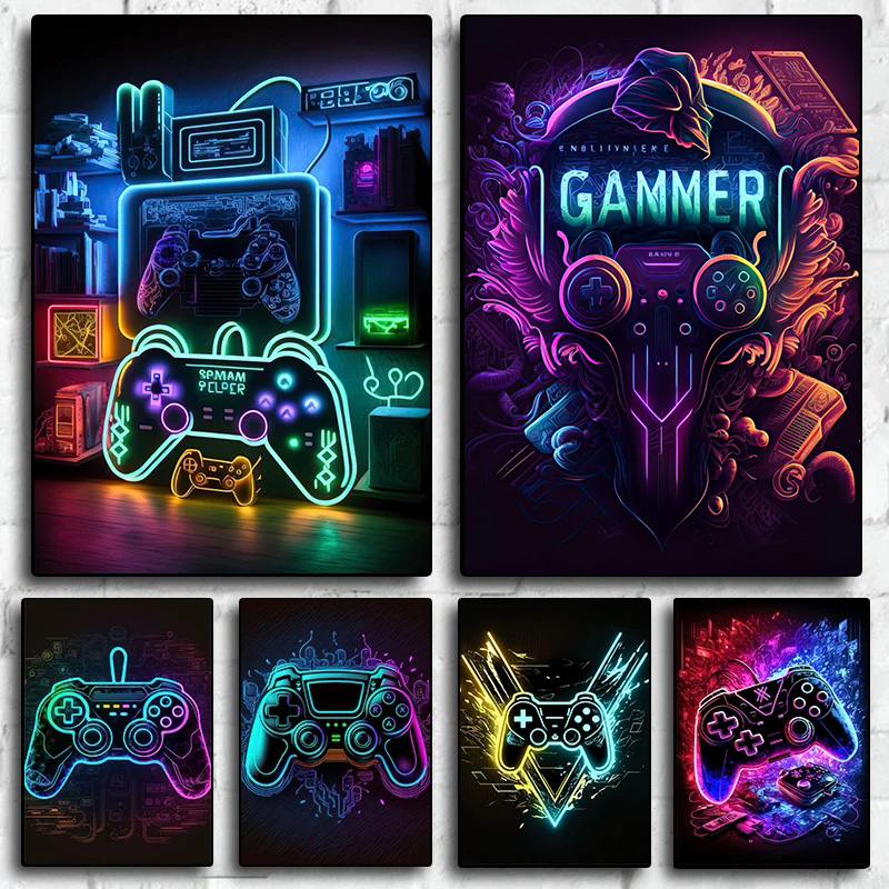 Neon Pop Cool Gaming Wall Art  - đánh giá và giá Smart Home Poster