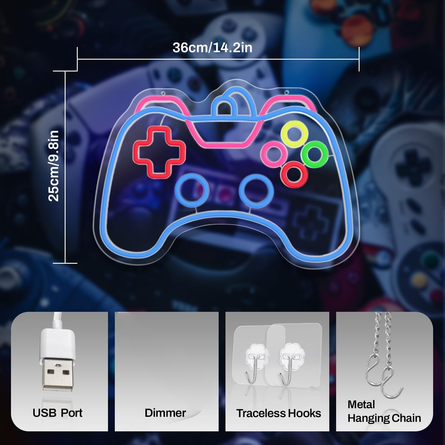 Game Controller Neon Sign for  - đánh giá và giá Smart Home Poster
